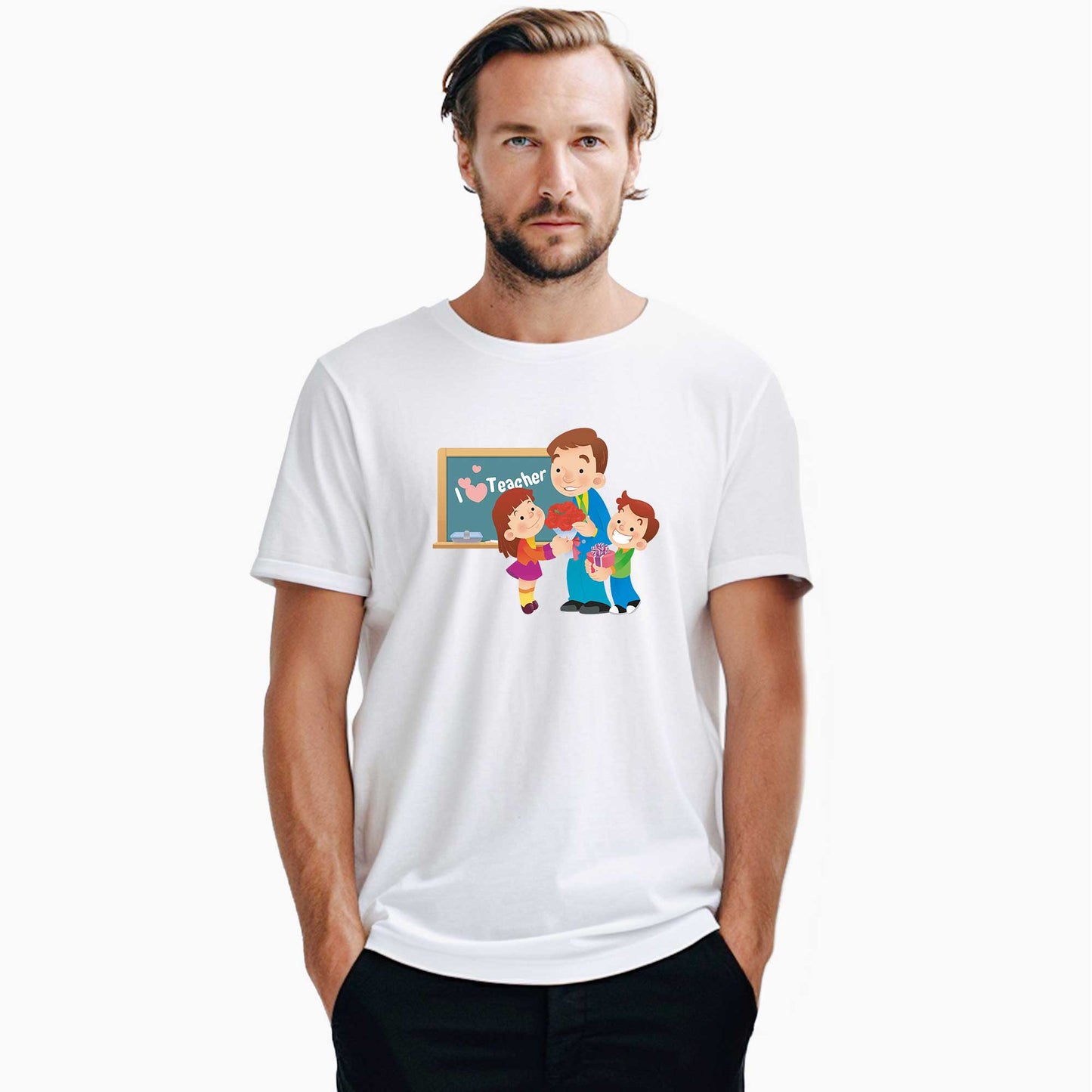 I Love Teacher Beyaz Tişört