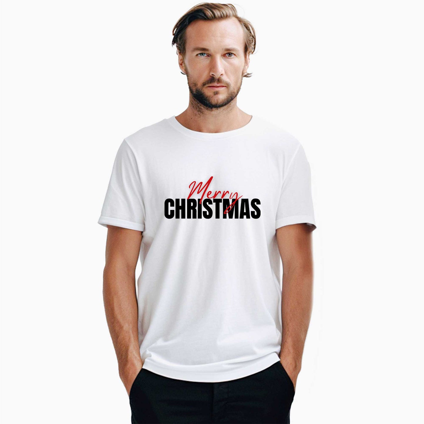 Modern Mery Christmas Beyaz Tişört