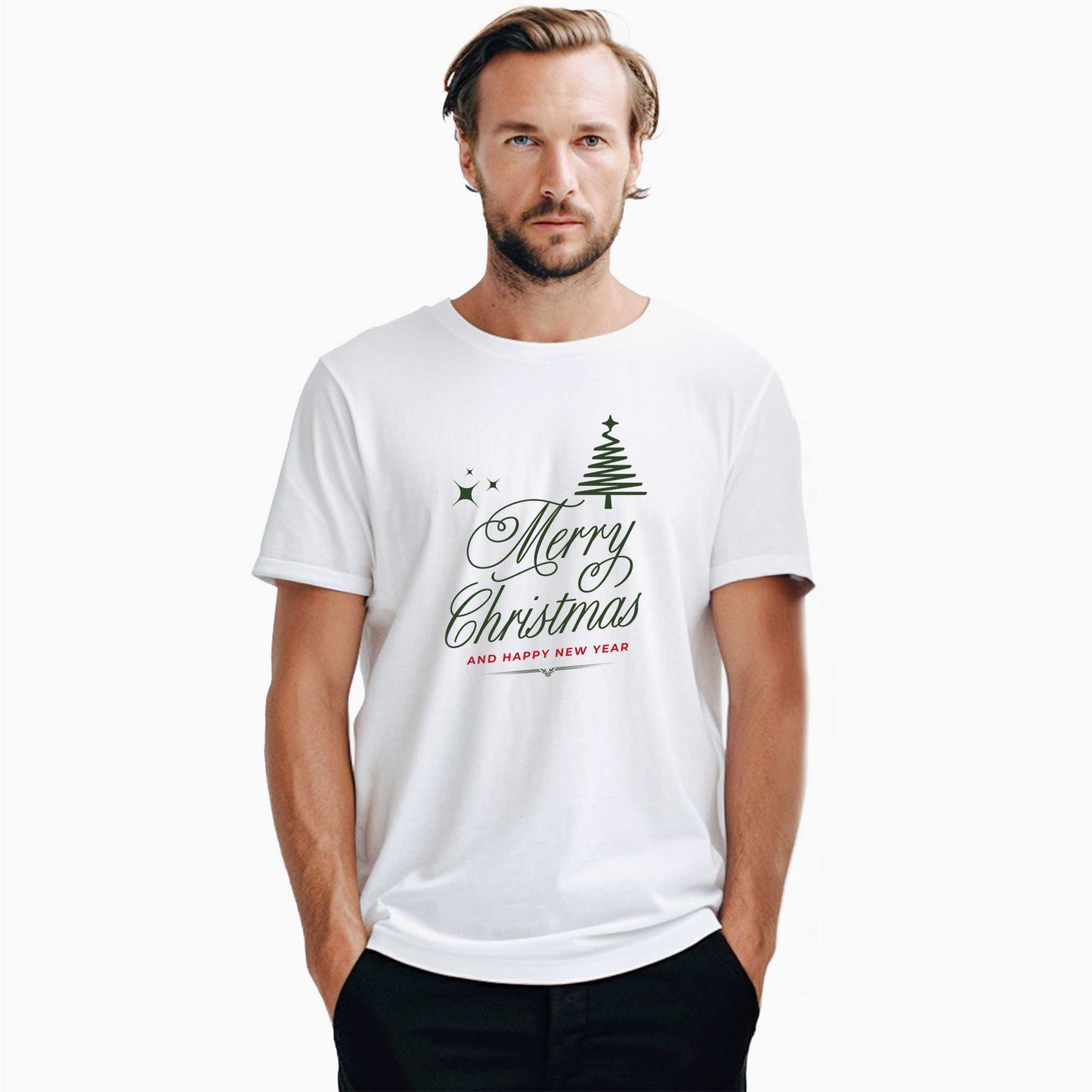 Simple Mery Christmas Beyaz Tişört