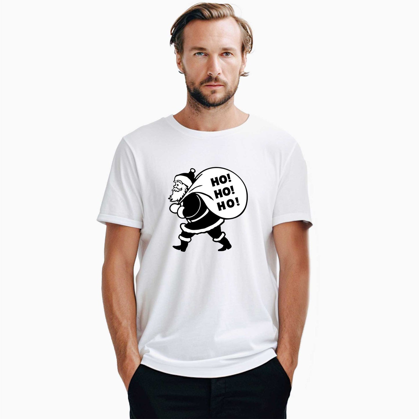 HO HO HO Noel Baba Beyaz Tişört