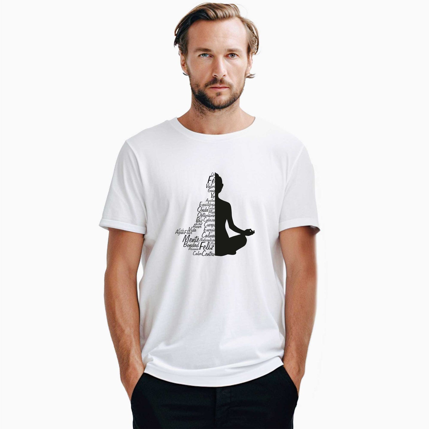 Sukhasana Yoga Beyaz Tişört