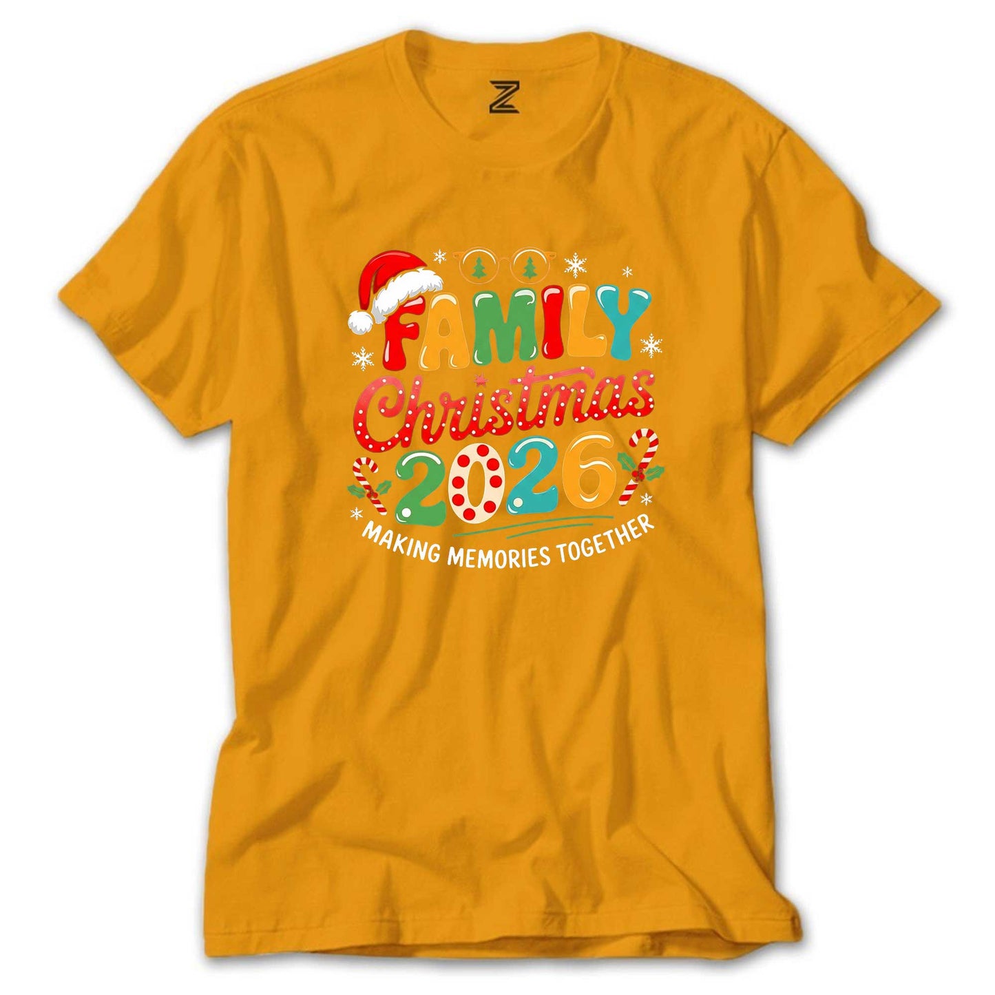 Family Christmas 2026 Renkli Tişört