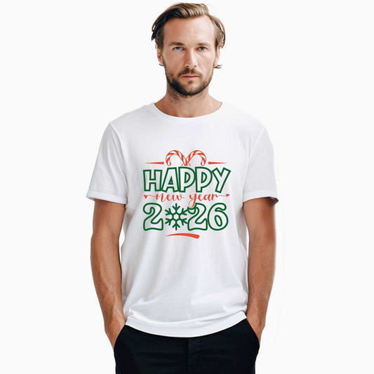 Happy New Year 2026 Candy Beyaz Tişört