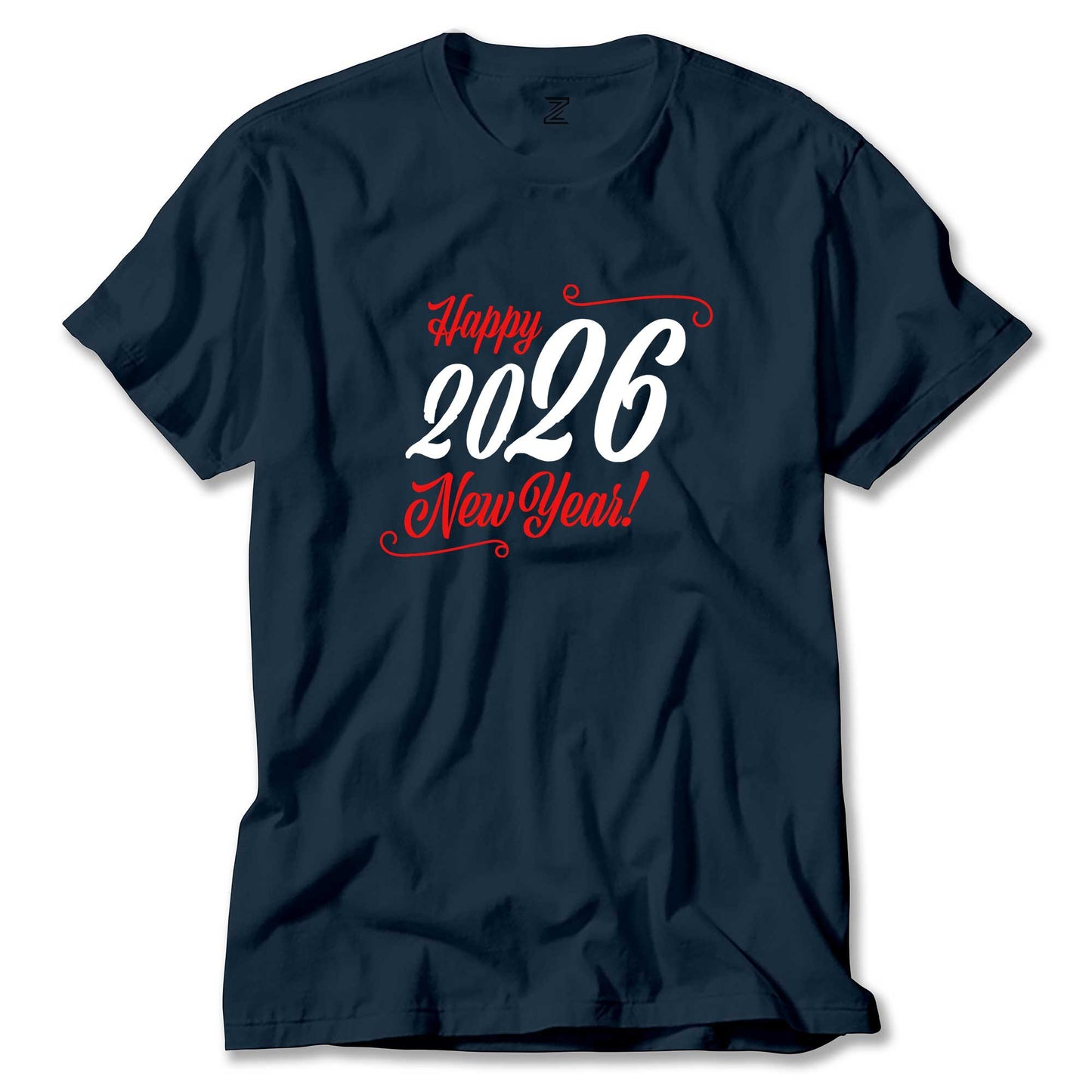 Happy New Year Text 2026 Renkli Tişört