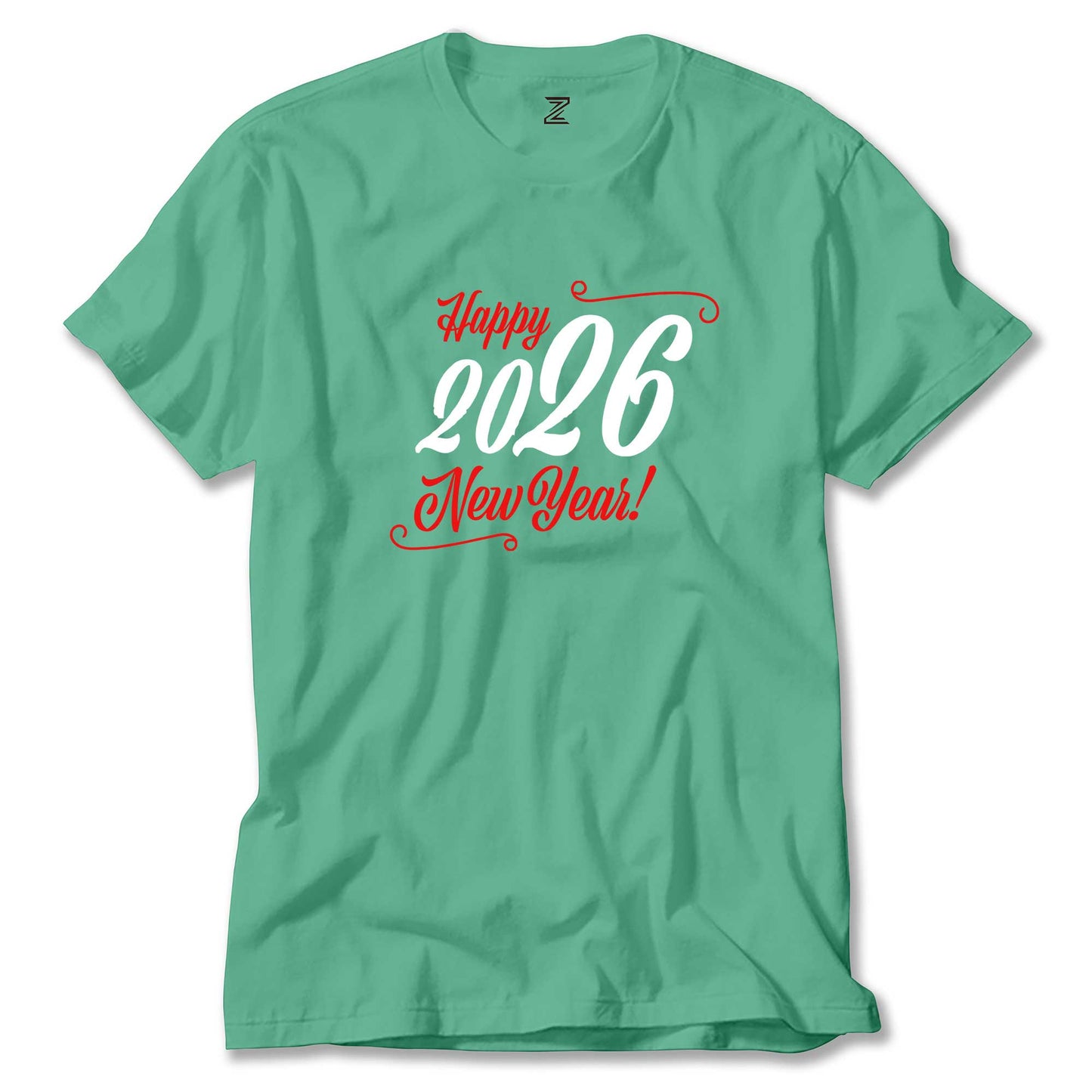 Happy New Year Text 2026 Renkli Tişört