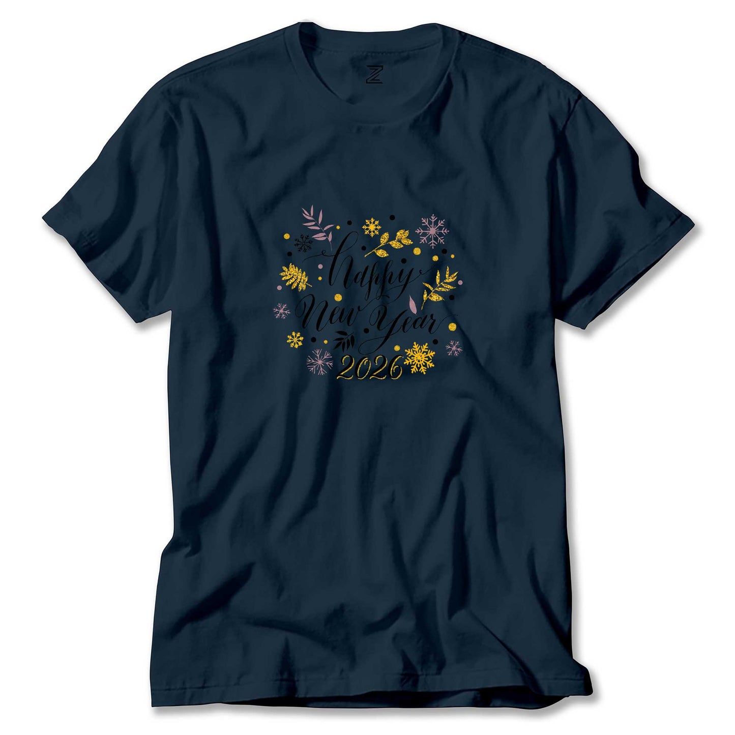 Happy New Year Text Renkli Tişört