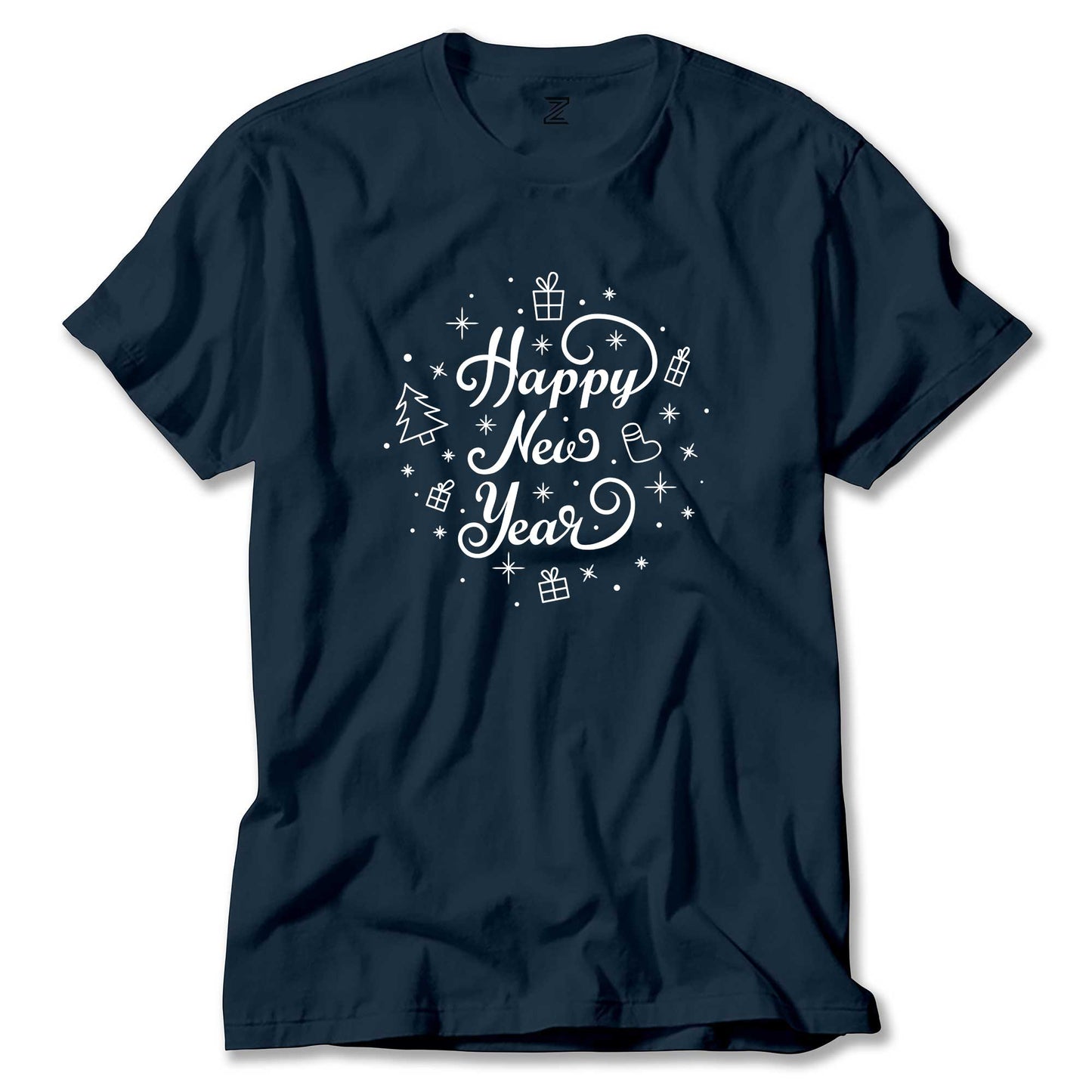 Happy New Year White Renkli Tişört