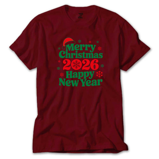 Merry Christmas 2026 Renkli Tişört