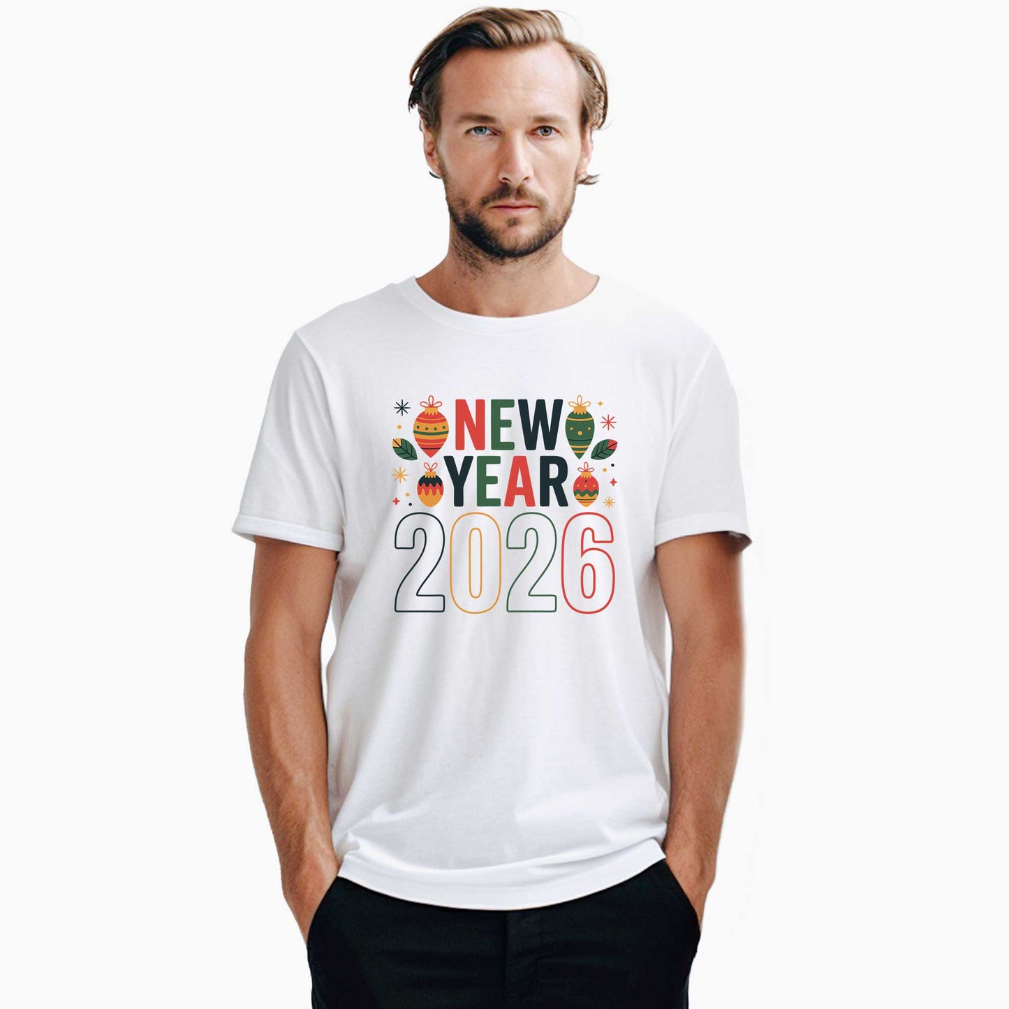 New Year 2026 Beyaz Tişört