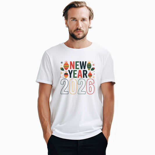 New Year 2026 Beyaz Tişört