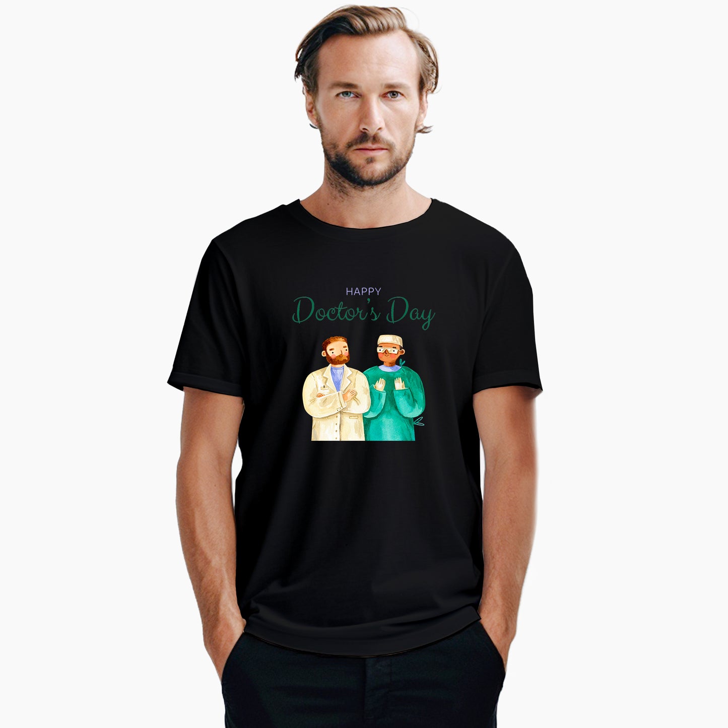 14 Mart Tıp Bayramı Happy Doctor's Day Siyah Tişört