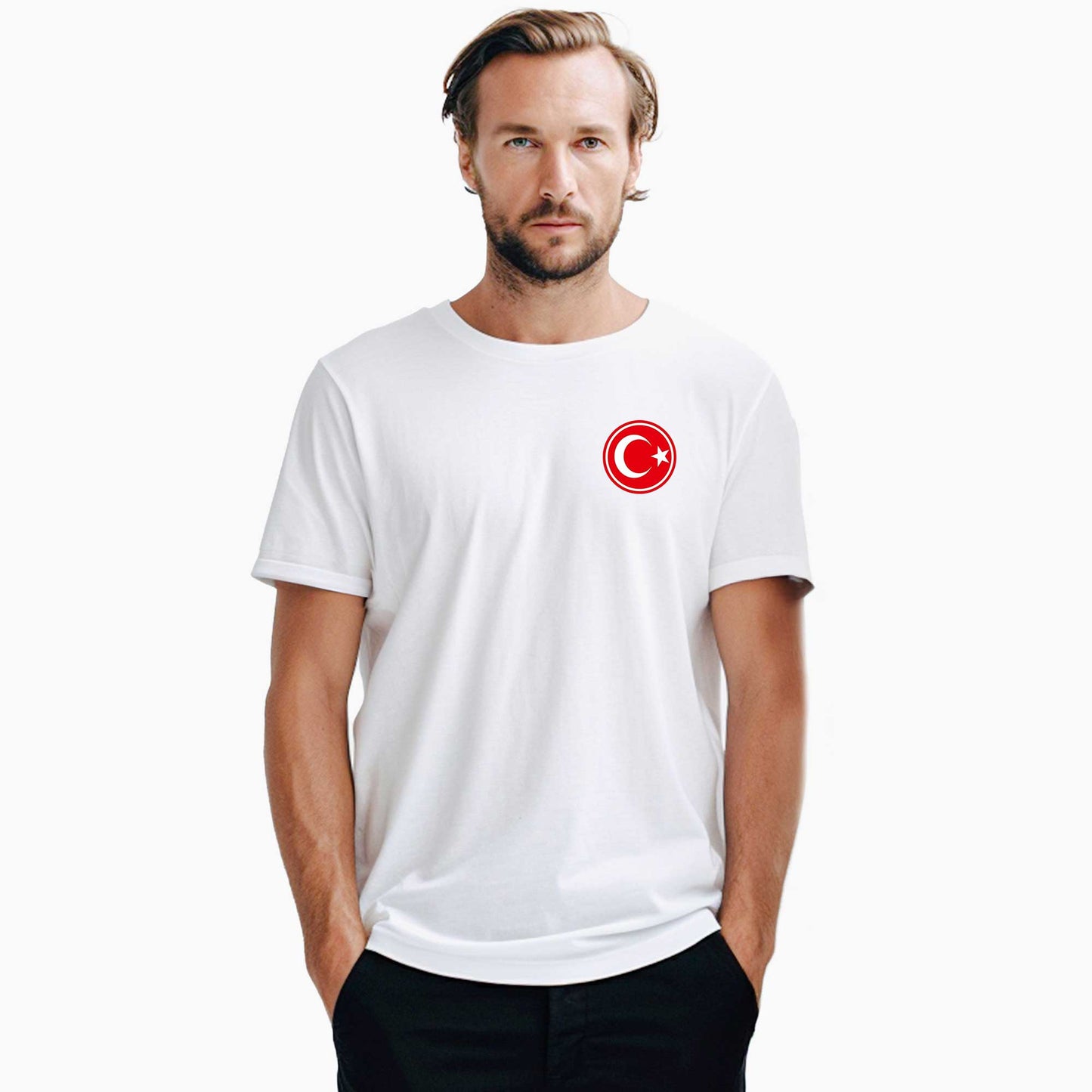 Ay Yıldız Bayrak Logo Beyaz Tişört