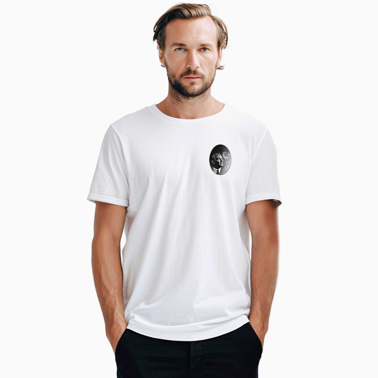 Atatürk Portre Silüet Beyaz Tişört