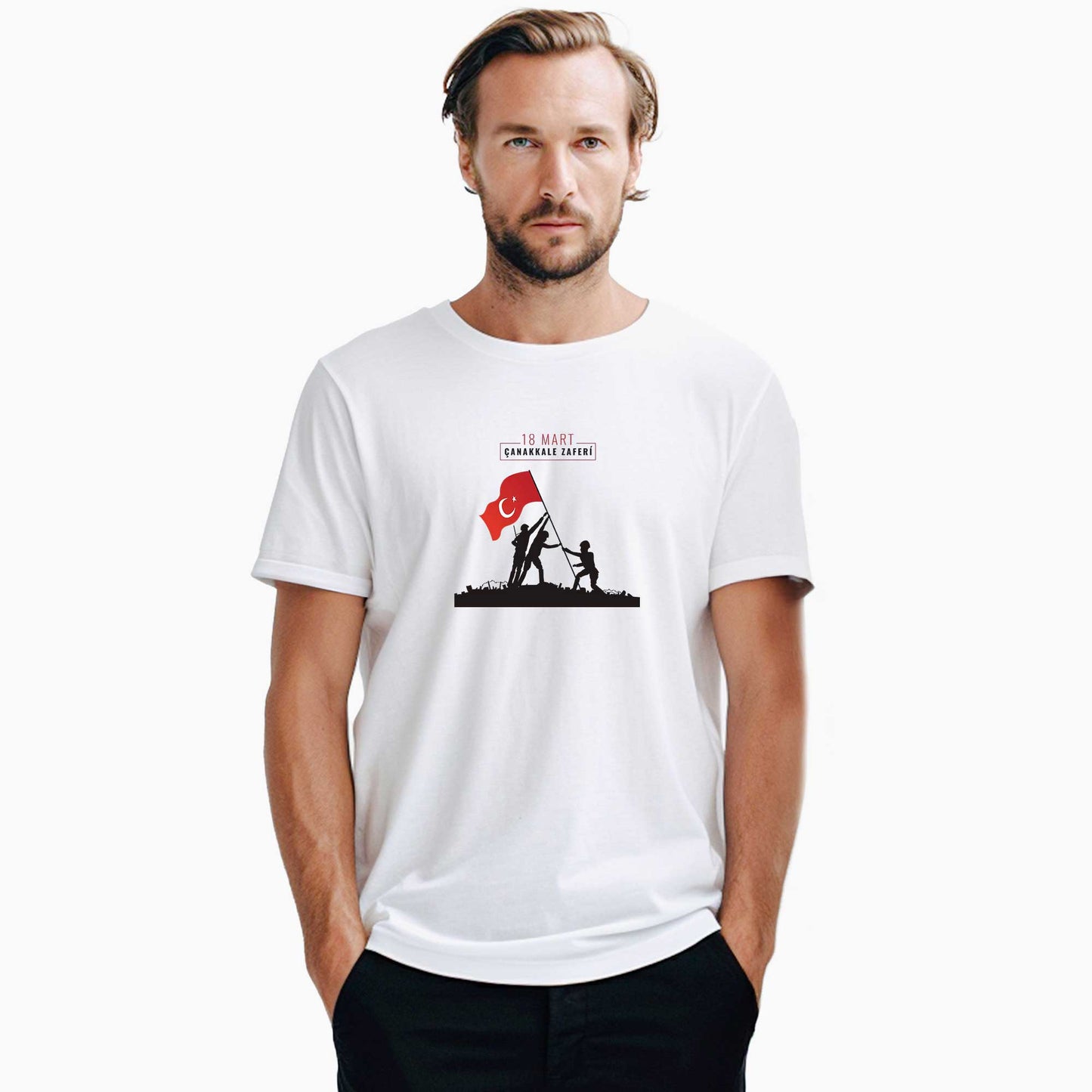 18 Mart Dirilişin Günü Beyaz Tişört