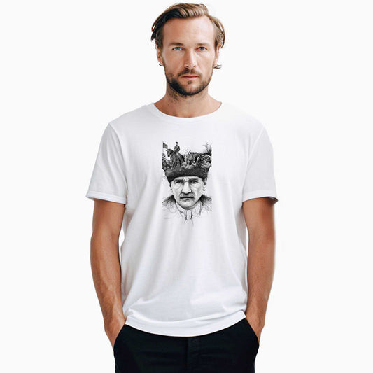 18 Mart Atatürk portresi Beyaz Tişört