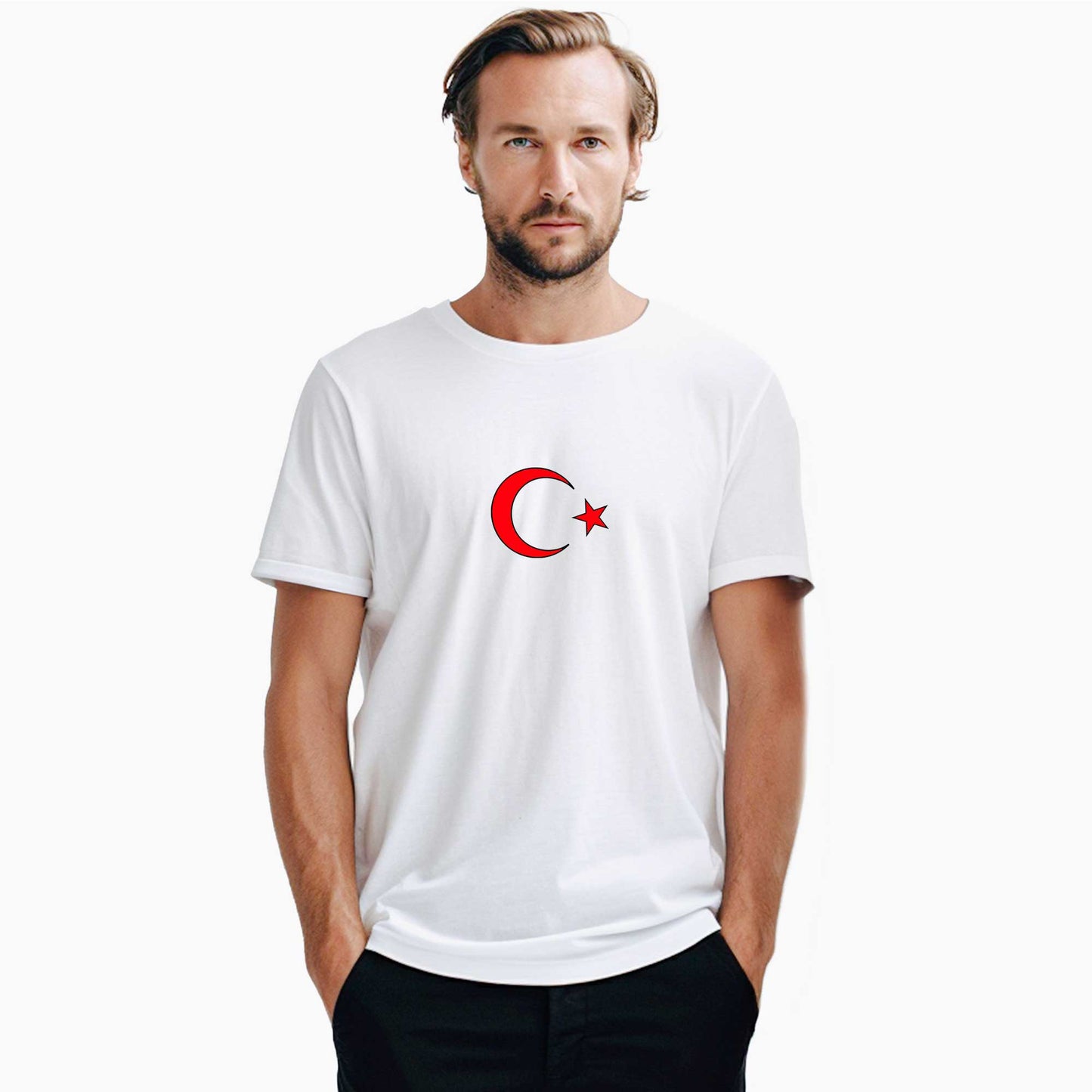 Ay-Yıldız Beyaz Tişört