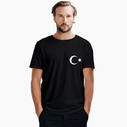 Ay Yıldız Anma Tasarımı Siyah Tişört