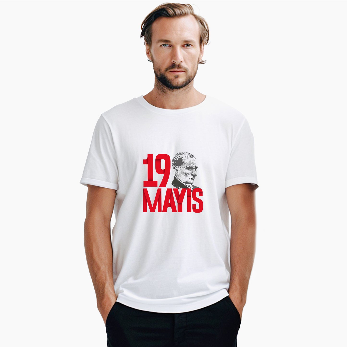 19 Mayıs Miras Portre Beyaz Tişört