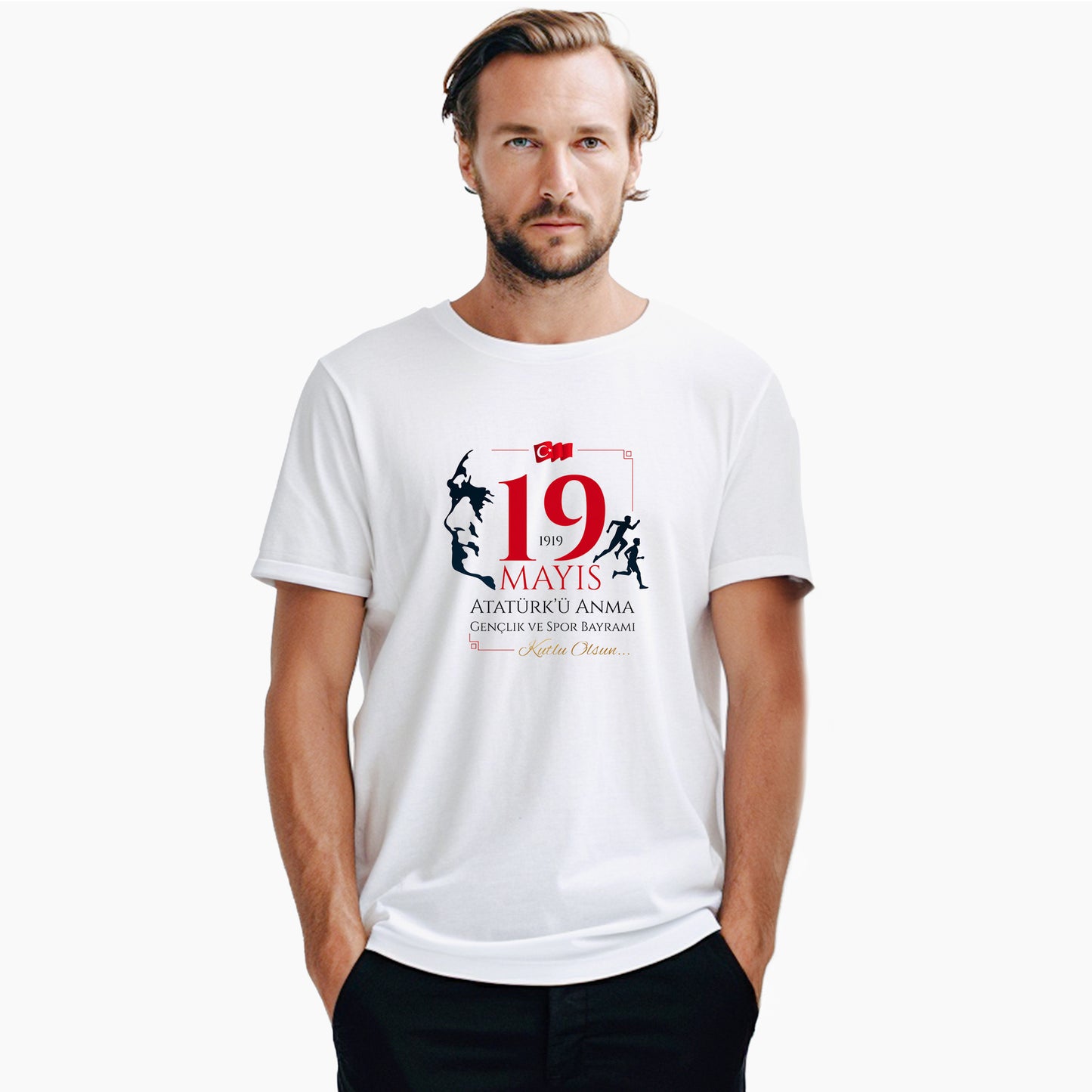 19 Mayıs Kutlu Bayramı Beyaz Tişört