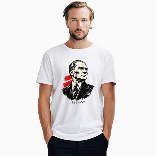 Atatürk Linol Portre Beyaz Tişört
