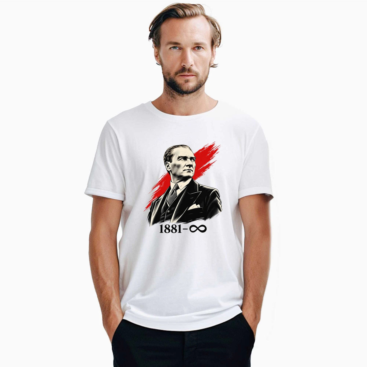 Atatürk Çizgi Roman Portre Beyaz Tişört