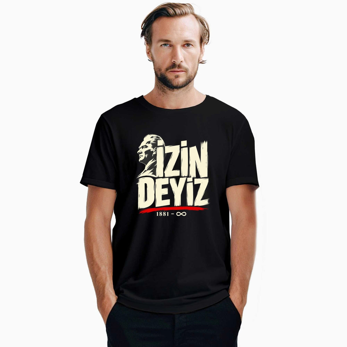 Atatürk İzindeyiz Grafik Siyah Tişört