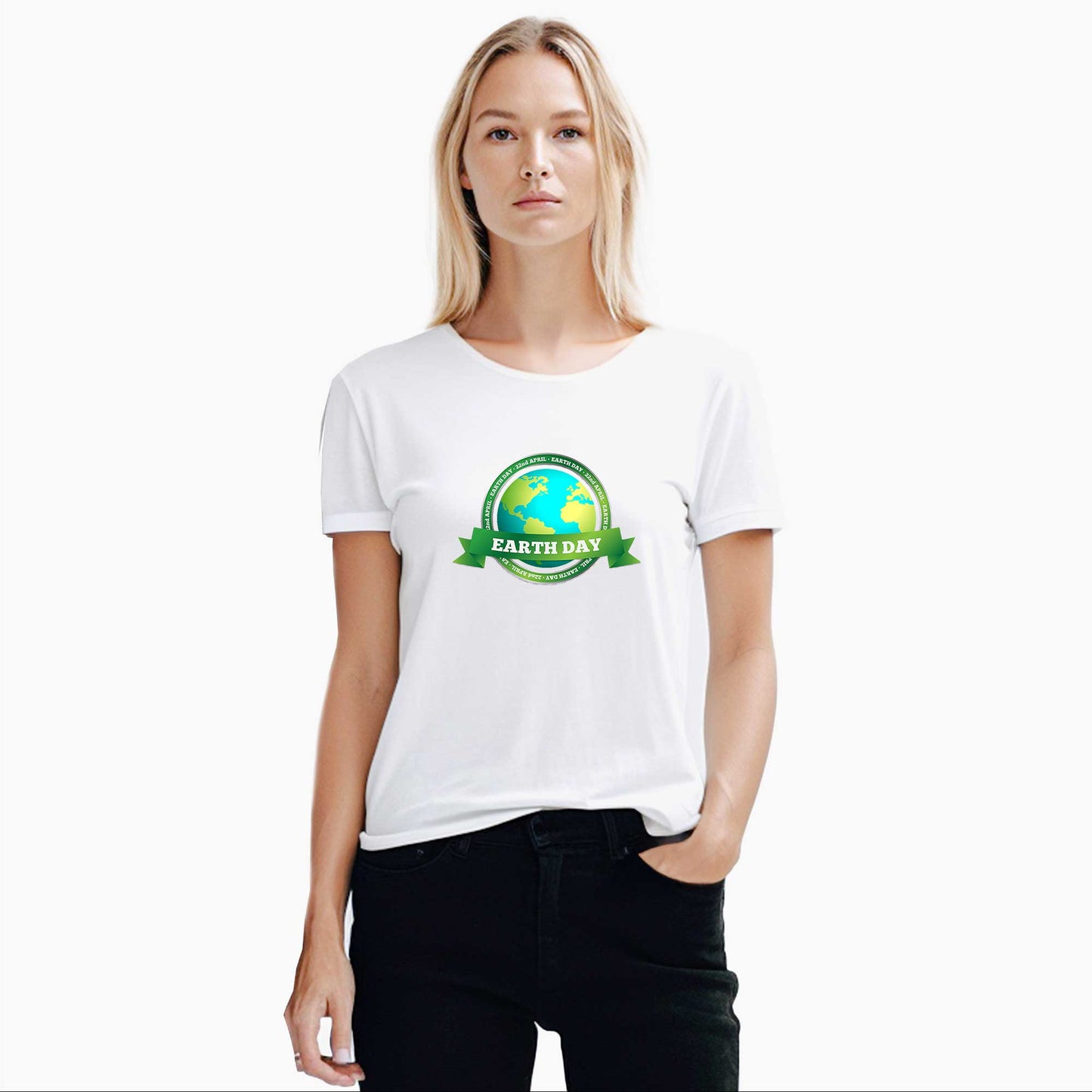 Earth Day Beyaz Kadın Tişört