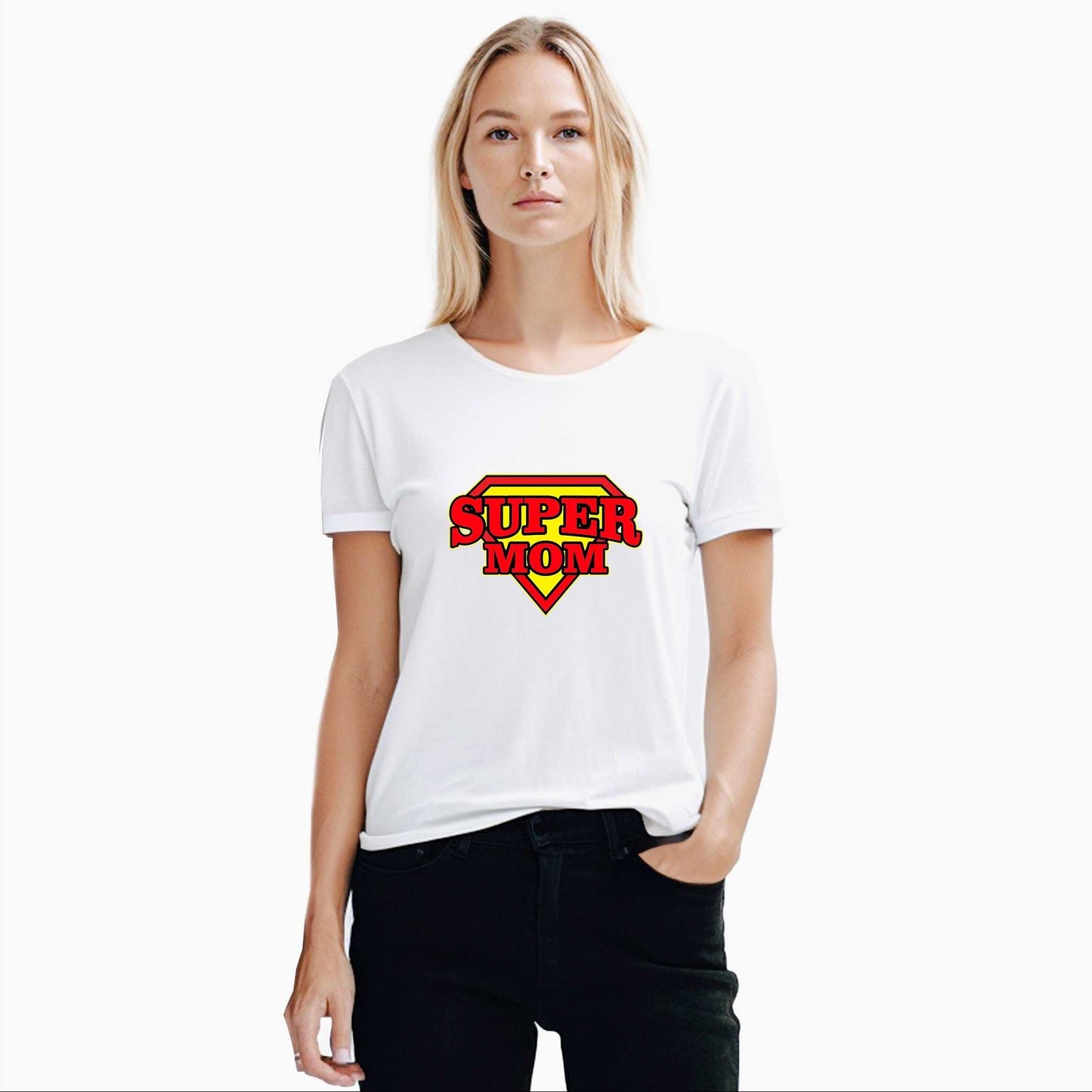 Super Mom Beyaz Kadın Tişört