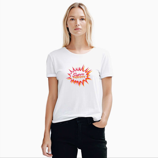 Super Mommy Beyaz Kadın Tişört