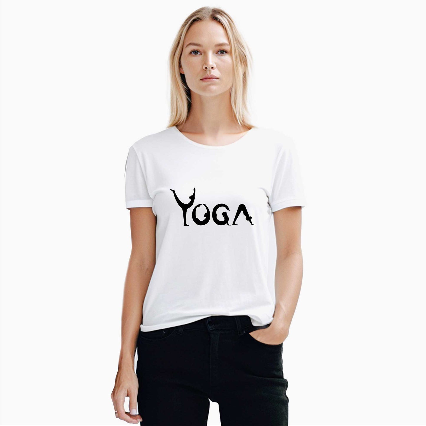 Yoga Beyaz Kadın Tişört