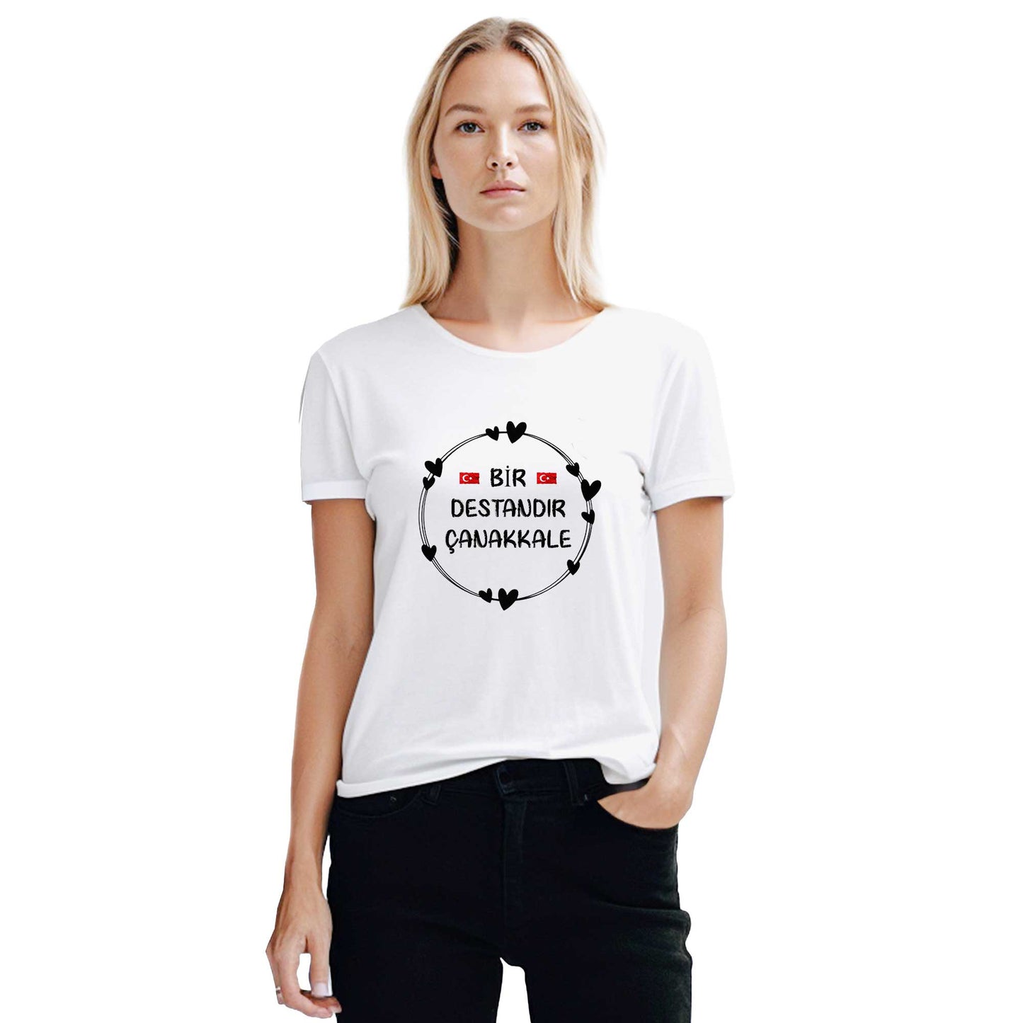 18 Mart Bir Destandır Çanakkale Beyaz Kadın Tişört