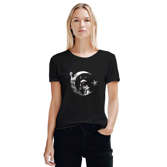 18 Mart Ay Yıldız'ın Hafızası Siyah Kadın Tişört