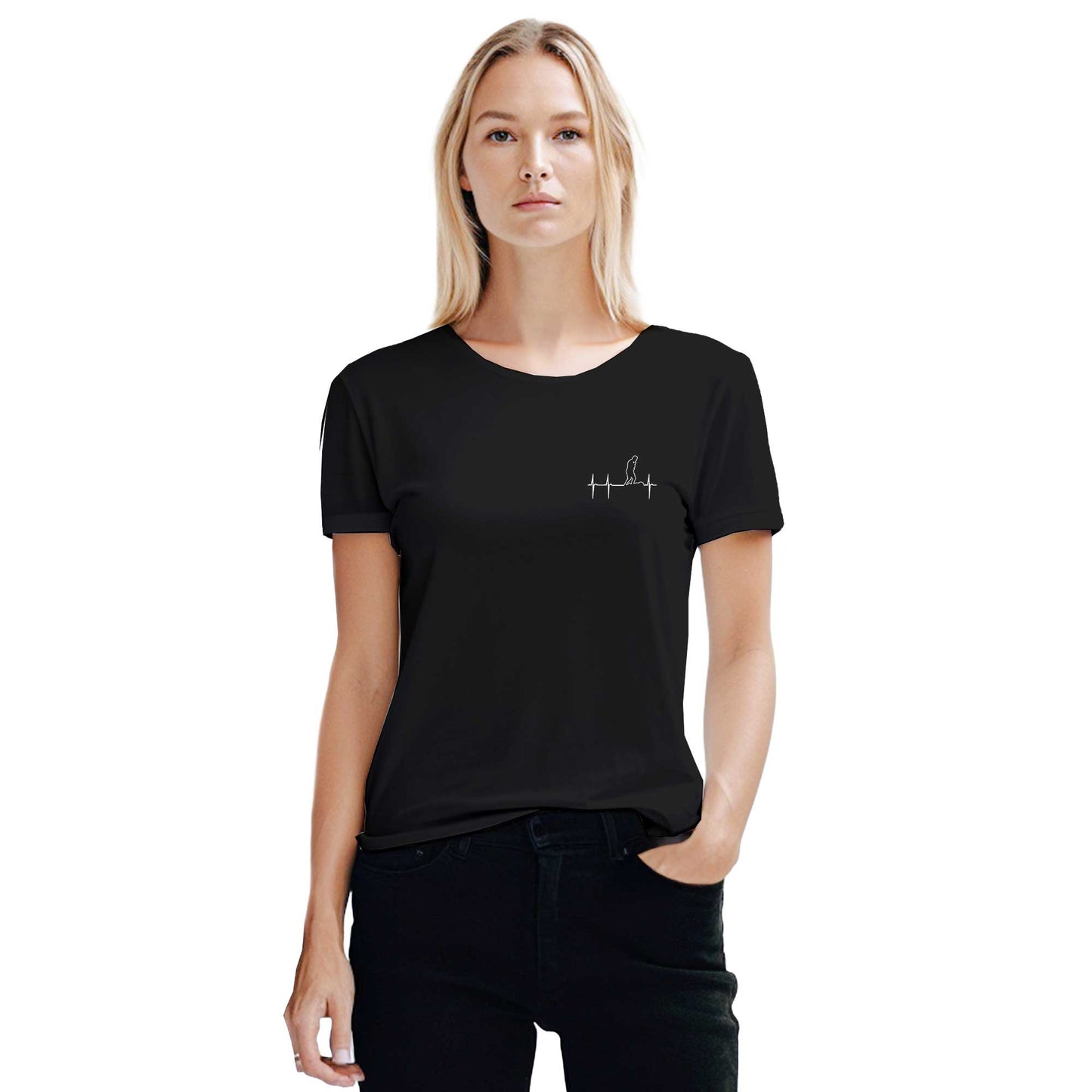 Atatürk Sevgisi Nabzı Siyah Kadın Tişört