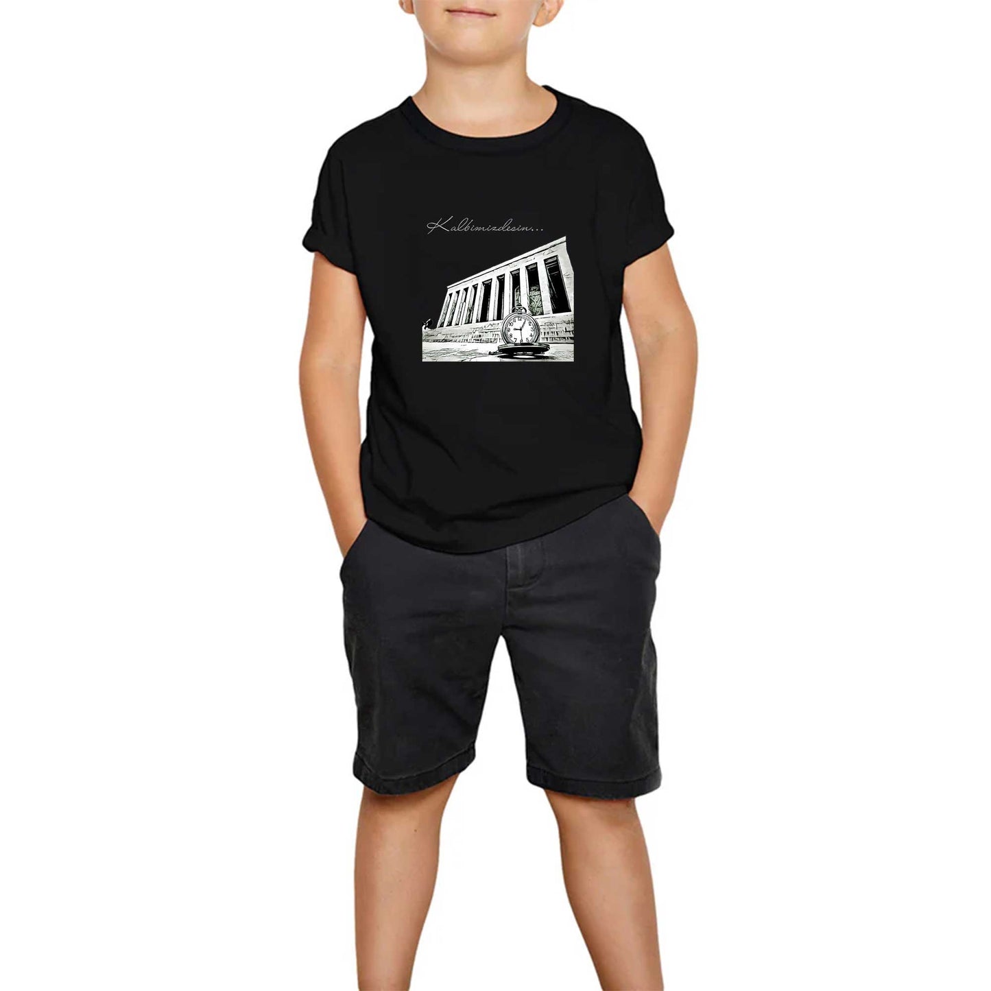 10 Kasım Kalbimizdesin Siyah Çocuk Tişört