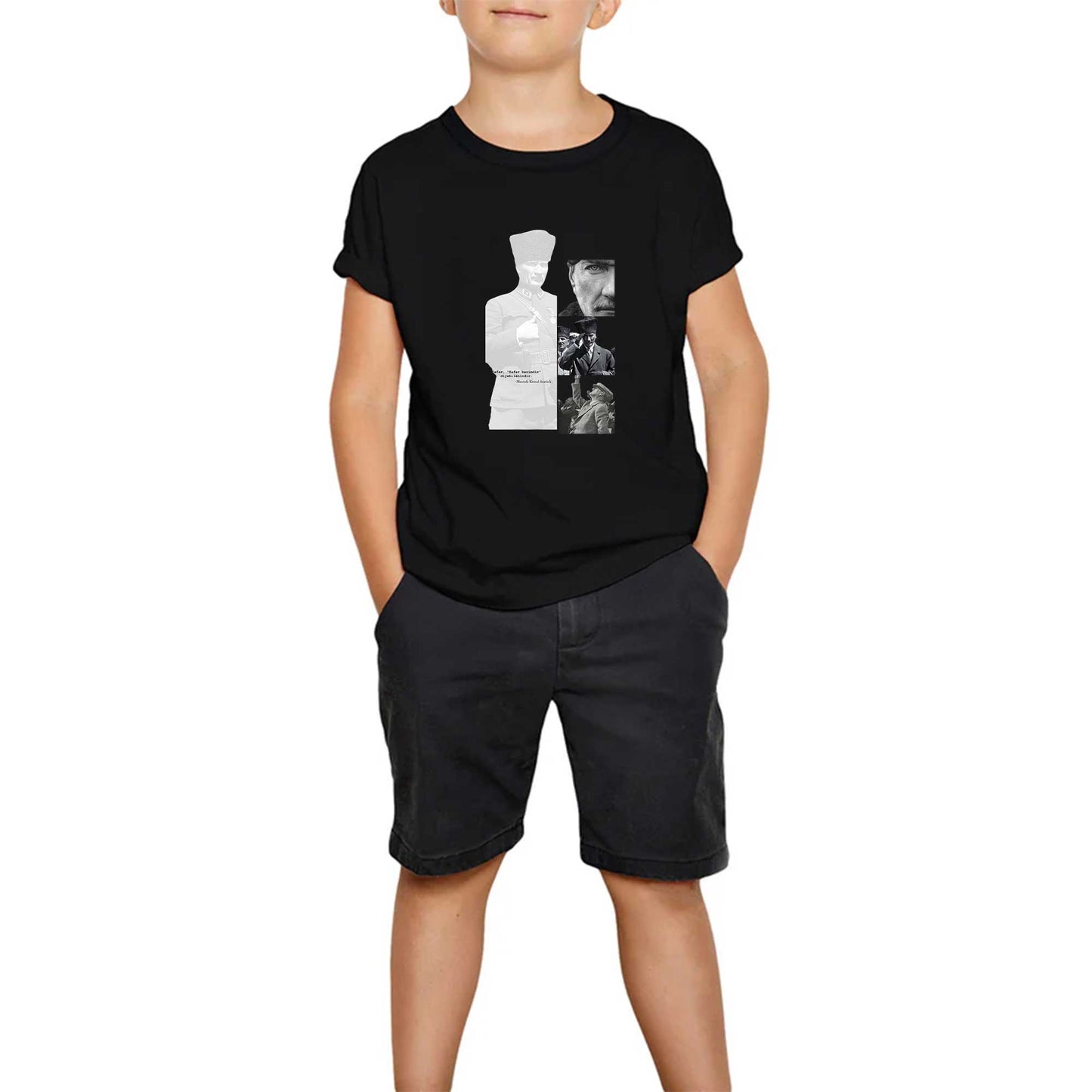 Atatürk "Zafer Benimdir Diyebilenindir" Siyah Çocuk Tişört
