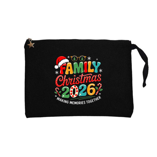 Family Christmas 2026 Siyah Clutch Astarlı Cüzdan / El Çantası
