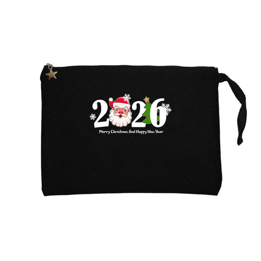 Happy New Year 2026 Noel Siyah Clutch Astarlı Cüzdan / El Çantası