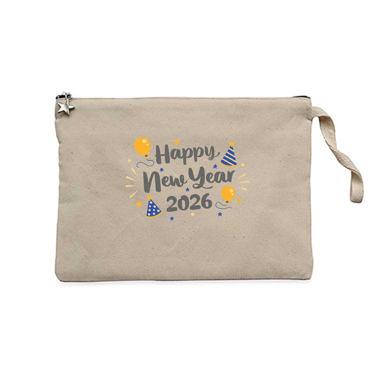 Happy New Year 2026 Parti Krem Clutch Astarlı Cüzdan / El Çantası