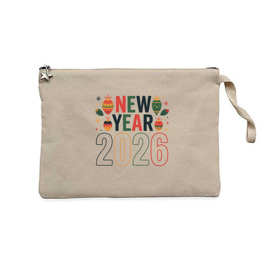 New Year 2026 Krem Clutch Astarlı Cüzdan / El Çantası