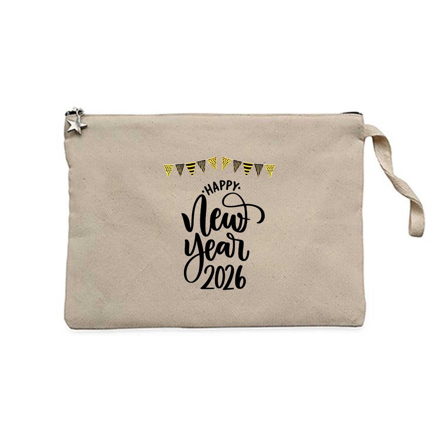 Mutlu Yeni Yıllar Krem Clutch Astarlı Cüzdan / El Çantası