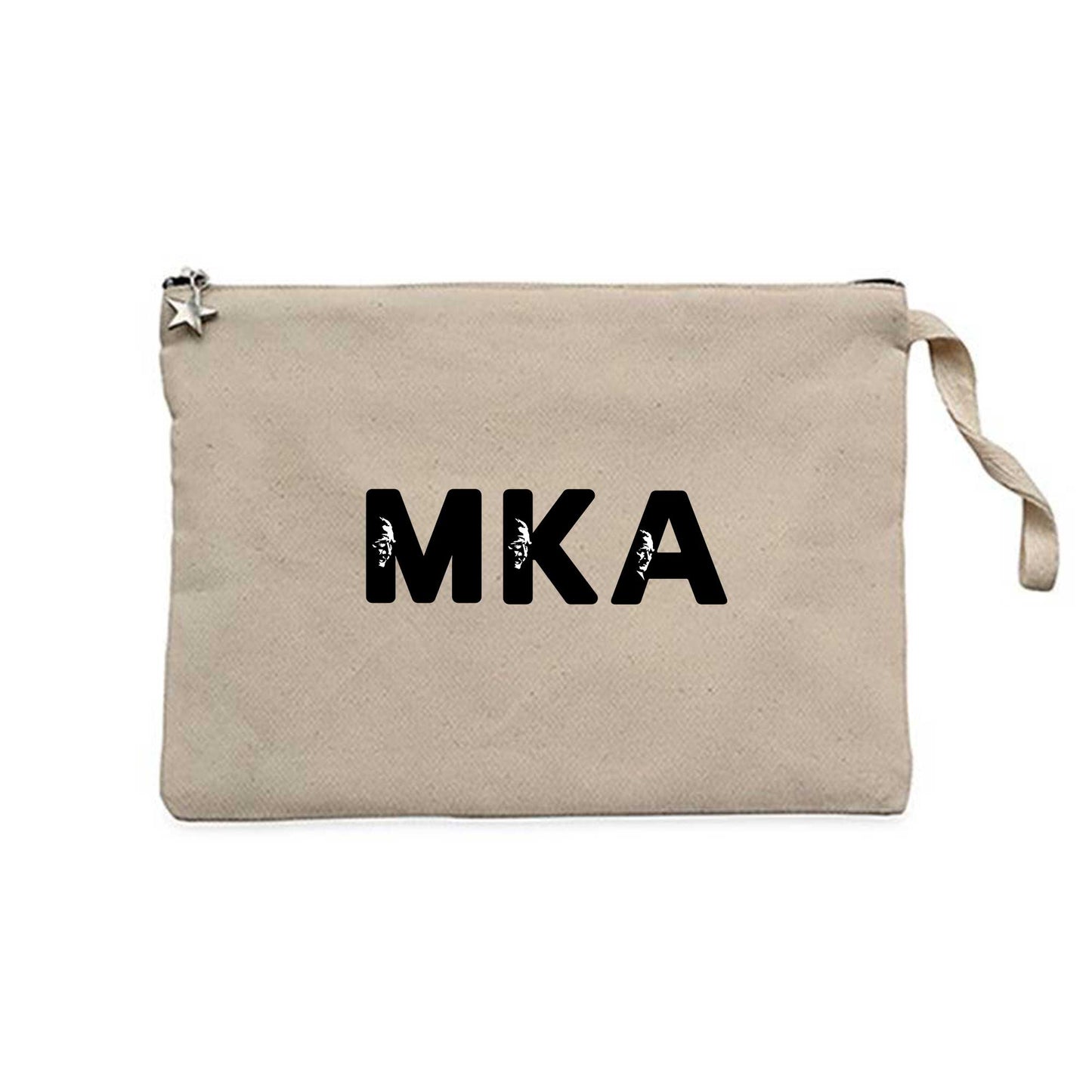 Mustafa Kemal Atatürk MKA Krem Clutch Astarlı Cüzdan / El Çantası