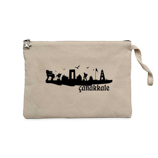 Çanakkale Zaferi Sembol Krem Clutch Astarlı Cüzdan / El Çantası