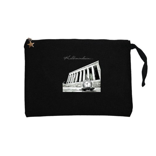 10 Kasım Kalbimizdesin Siyah Clutch Astarlı Cüzdan / El Çantası