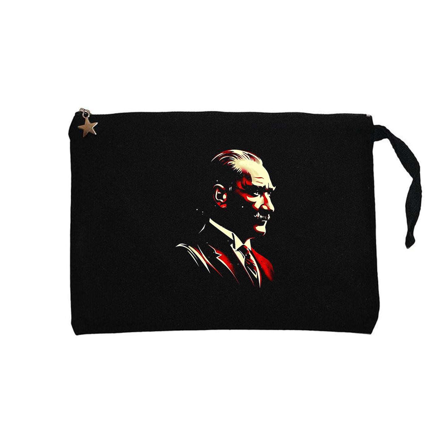 Atatürk Portresi Siyah Clutch Astarlı Cüzdan / El Çantası