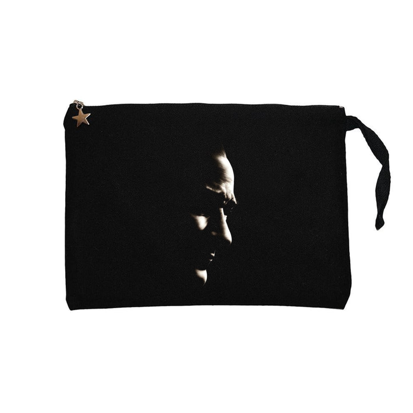 Atatürk Silüet Portresi Siyah Clutch Astarlı Cüzdan / El Çantası