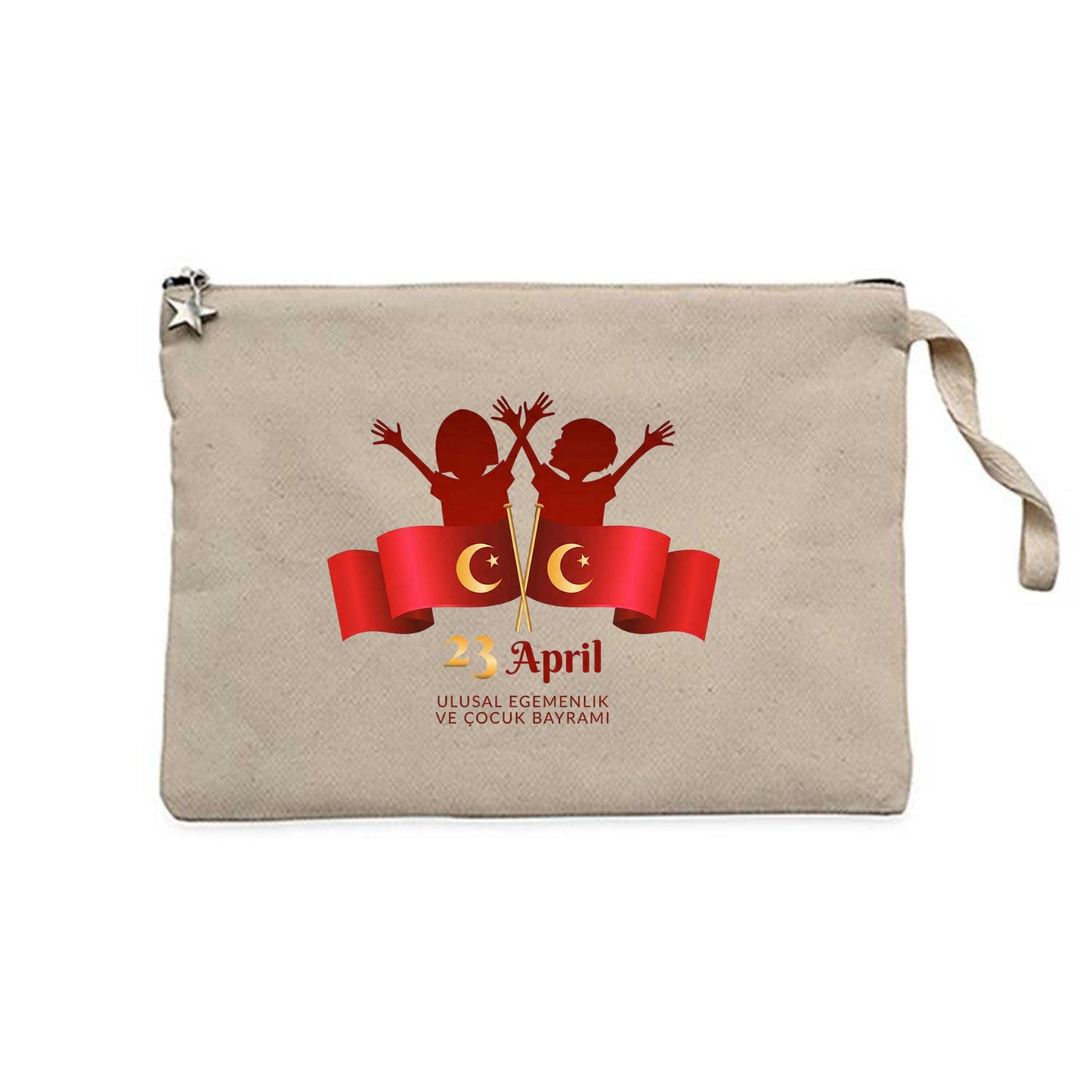 23 April Krem Clutch Astarlı Cüzdan / El Çantası