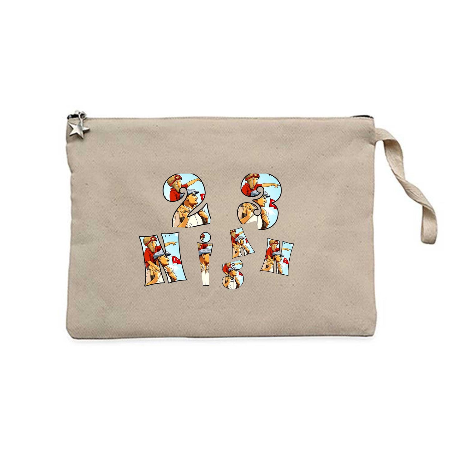 23 Nisan Özel Seri Krem Clutch Astarlı Cüzdan / El Çantası