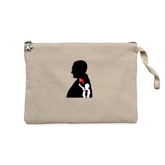 Köklerden Geleceğe Krem Clutch Astarlı Cüzdan / El Çantası