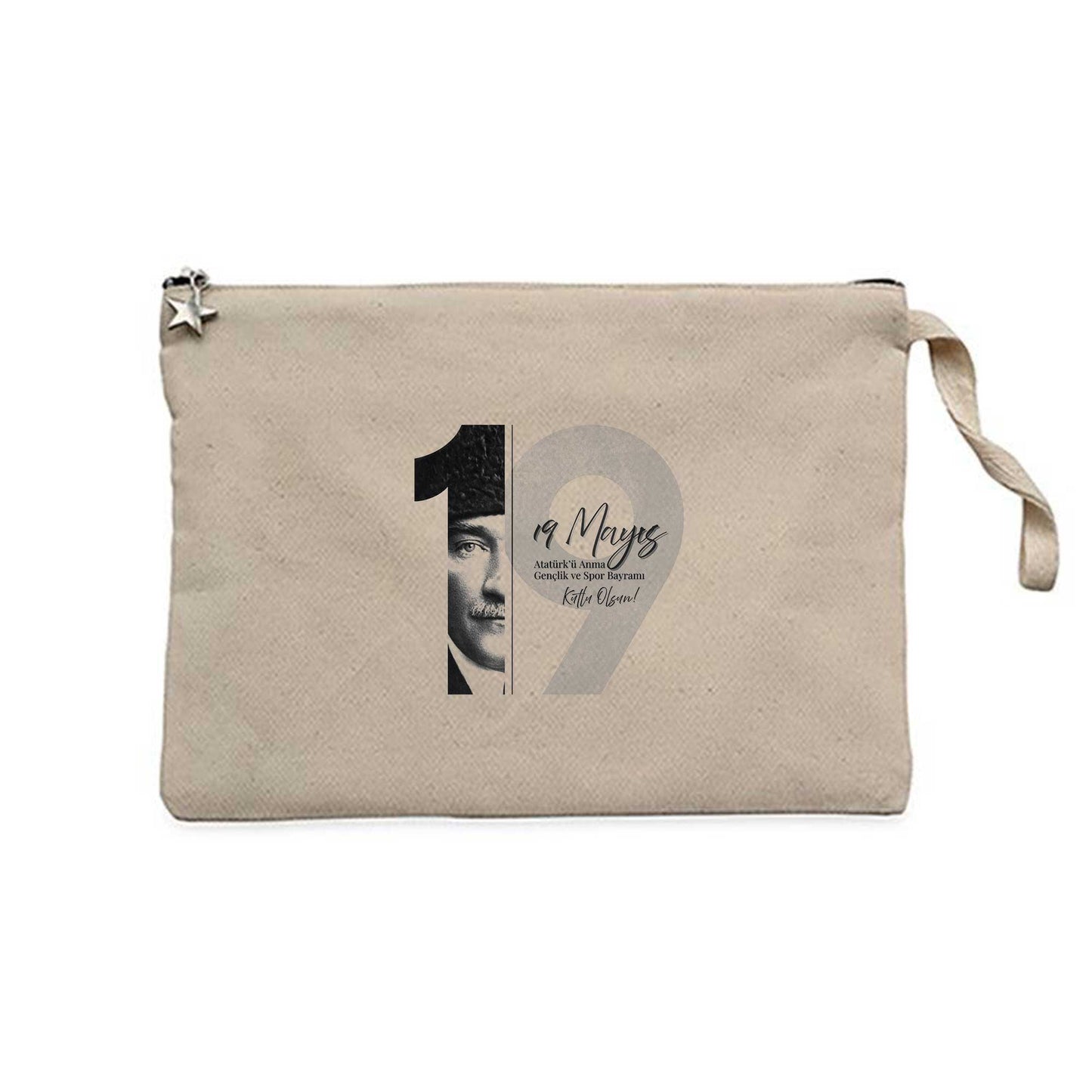 19 Mayıs Monokrom Krem Clutch Astarlı Cüzdan / El Çantası