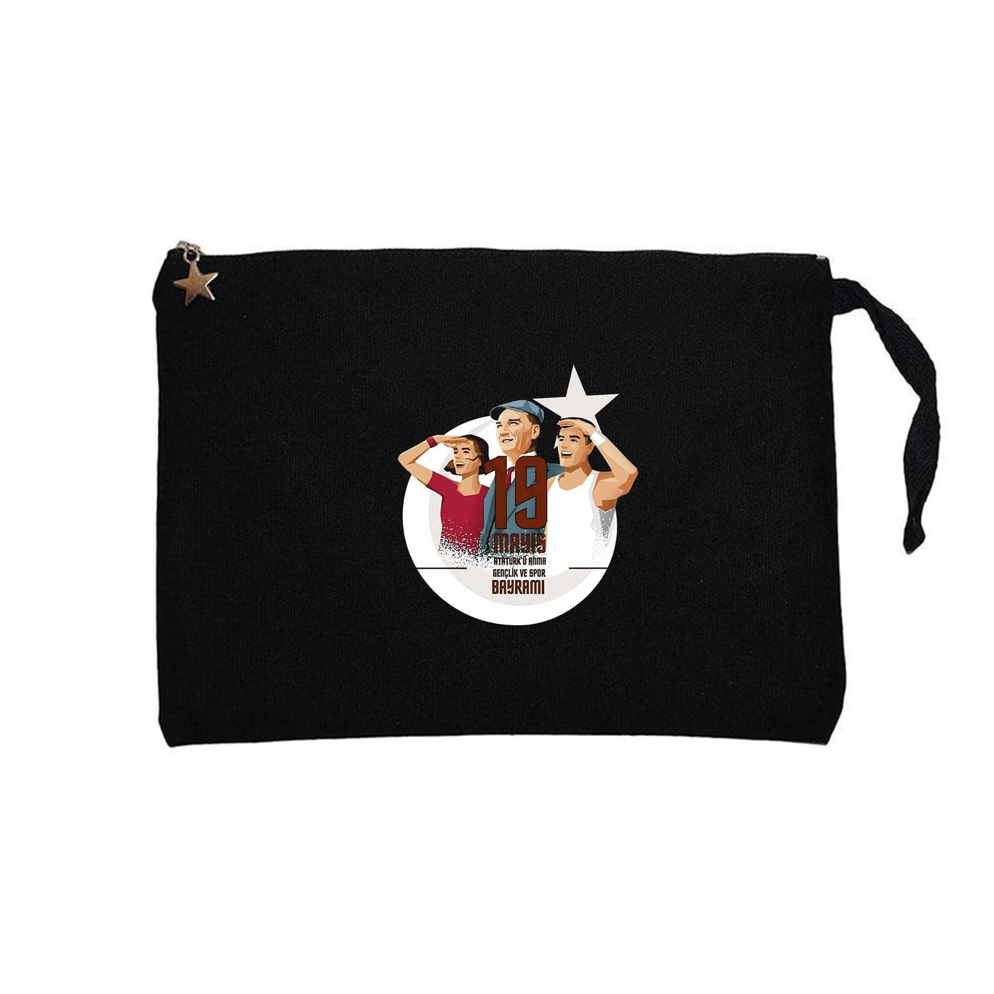 19 Mayıs Gençliğe Armağan Siyah Clutch Astarlı Cüzdan / El Çantası